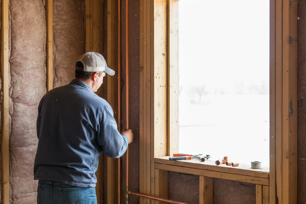 Licensed plumber running new copper supply lines in a Richburg home
